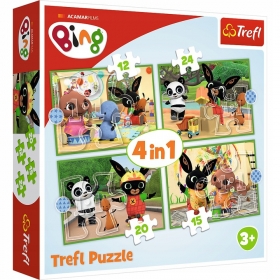 PUZZLE 4W1 TREFL WESOY DZIE BINGA 34357