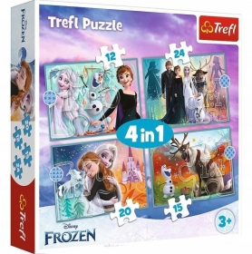 PUZZLE 4W1 KRAINA LODU NIEZWYKY WIAT FROZEN