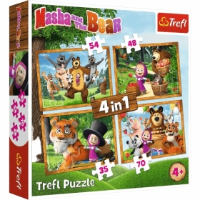 PUZZLE 4W1 MASZA I NIEDWIED MASZA W LESIE TREFL