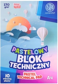 BLOK TECHNICZNY KOLOROWY PASTELOWE KOLORY A4 ASTRA